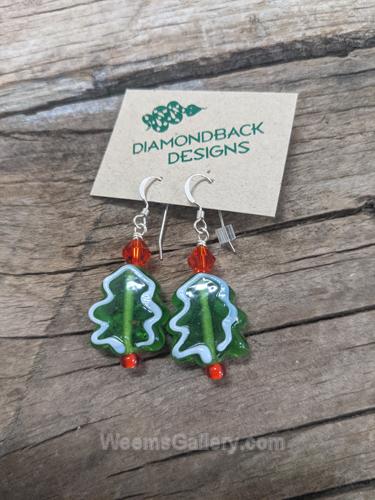 Christmas tree earrings by Judy Jaeger